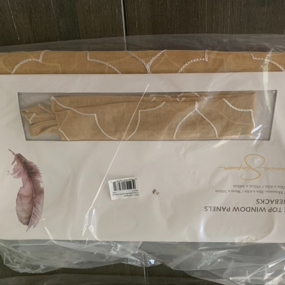 Jessica Simpson Embroidered Sheer Curtains  / SET OF 2 / 38"x63" each